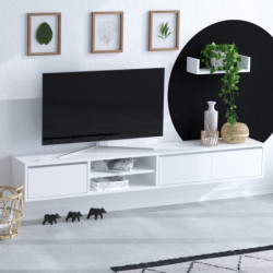 Mueble TV con estante Alcor blanco Practica Hogar