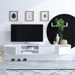 Mueble TV con estante Alcor blanco Practica Hogar