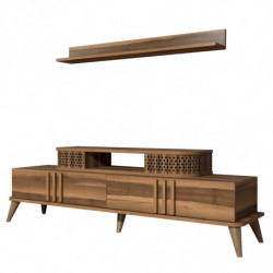 Mueble TV con estante Eylül-nogal Practica Hogar