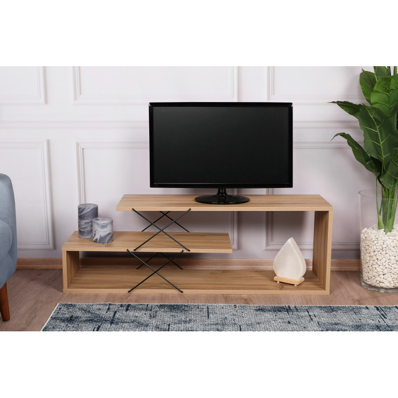 Mueble TV Zigzag roble Practica Hogar Mueble TV Zigzag roble Practica Hogar