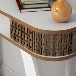Consola con espejo Damla madera natural blanco Practica Hogar