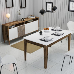 Conjunto de muebles de salón Milan 522 blanco nogal Practica Hogar