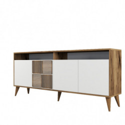 Conjunto de muebles de salón Milan 522 blanco nogal Practica Hogar