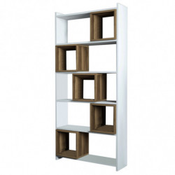Librería Box nogal blanco Practica Hogar