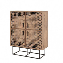 Mueble auxiliar Quantum Solo pino atlántico negro Practica Hogar
