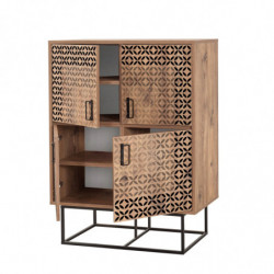 Mueble auxiliar Quantum Solo pino atlántico negro Practica Hogar