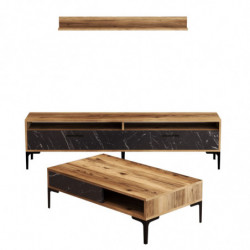 Conjunto de muebles de salón istanbul negro nogal Practica Hogar