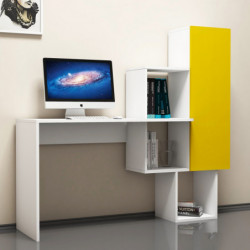 Escritorio de estudio Achelya blanco amarillo Practica Hogar