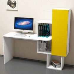 Escritorio de estudio Achelya blanco amarillo Practica Hogar