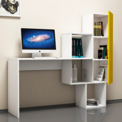 Escritorio de estudio Achelya blanco amarillo Practica Hogar