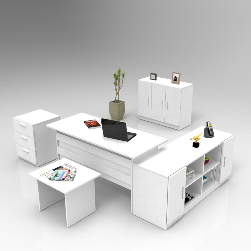 Conjunto de muebles de oficina VO16-W blanco Practica Hogar Conjunto de muebles de oficina VO16-W blanco Practica Hogar