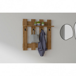 Perchero de pared Carina-nogal Practica Hogar