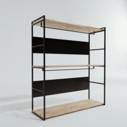 Armario Perpa-L650 roble negro Practica Hogar