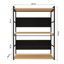 Armario Perpa-L650 roble negro Practica Hogar