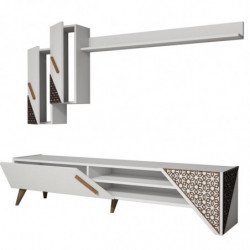 Mueble TV con estante Beril blanco Practica Hogar