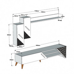 Mueble TV con estante Beril blanco Practica Hogar