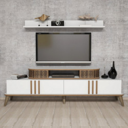 Mueble TV con estante Eylül blanco Practica Hogar