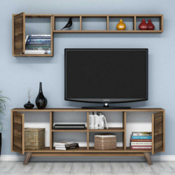 Mueble TV con estante Ayla nogal Practica Hogar