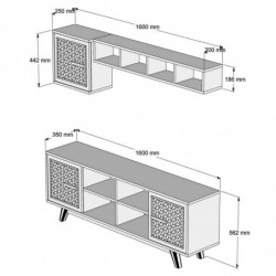 Mueble TV con estante Ayla nogal Practica Hogar