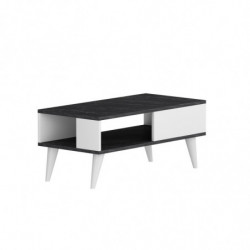 Mesa de centro Seul Negro Blanco Practica Hogar