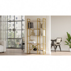 Librería VG4-GE dorado mármol blanco Practica Hogar