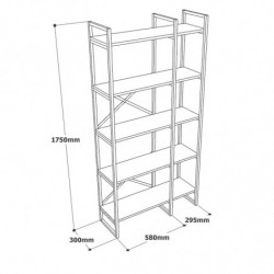 Librería VG4-GE dorado mármol blanco Practica Hogar