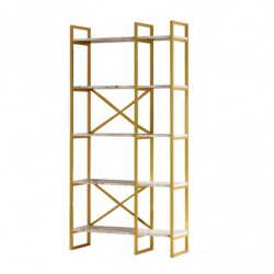 Librería VG4-GE dorado mármol blanco Practica Hogar