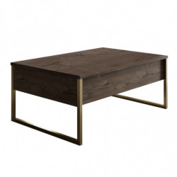 Mesa de centro Luxe dorado nogal Practica Hogar