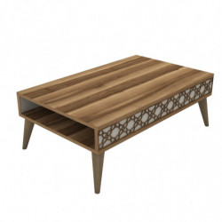 Mesa de centro City crema nogal Practica Hogar
