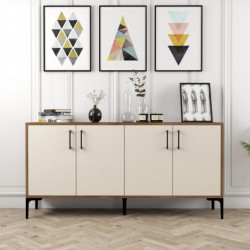 Aparador Kiev 160 crema nogal Practica Hogar
