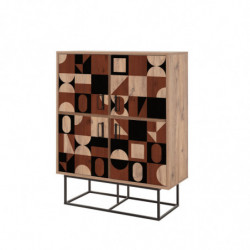 Mueble auxiliar Quantum Solo-Chess pino atlántico negro marrón Practica Hogar