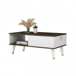 Mesa de centro Delux Nogal Blanco Practica Hogar