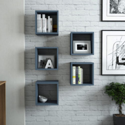 Estante de pared Box azul Practica Hogar
