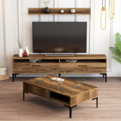 Conjunto de muebles de salón istanbul nogal Practica Hogar