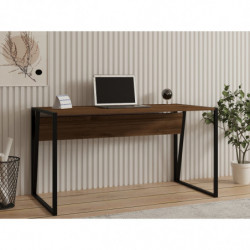 Escritorio de estudio Kemer negro nogal Practica Hogar