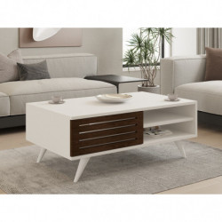 Mesa de centro Grande blanco nogal Practica Hogar