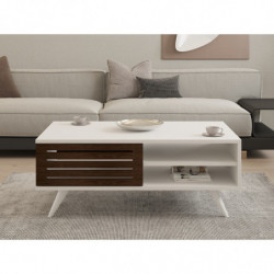 Mesa de centro Grande blanco nogal Practica Hogar
