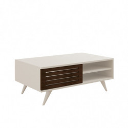 Mesa de centro Grande blanco nogal Practica Hogar