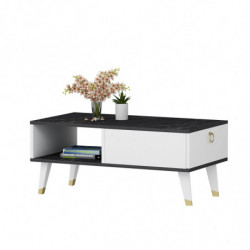 Mesa de centro Delux Negro Blanco Practica Hogar