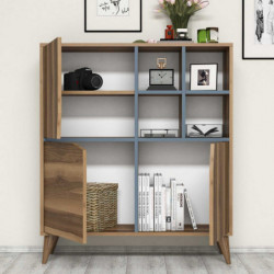 Mueble auxiliar Pulse azul nogal Practica Hogar