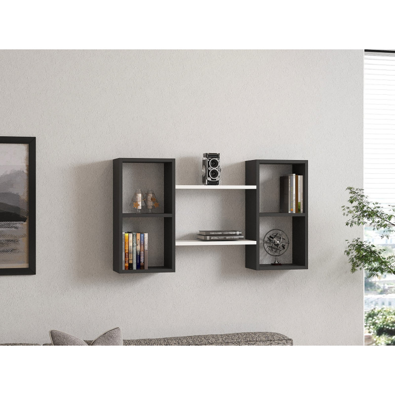 Estante de pared Bambi antracita blanco Practica Hogar Estante de pared Bambi antracita blanco Practica Hogar