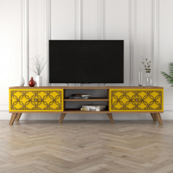 Mueble TV Class amarillo nogal Practica Hogar