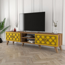 Mueble TV Class amarillo nogal Practica Hogar