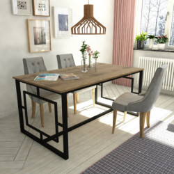 Mesa comedor Alin negro nogal Practica Hogar