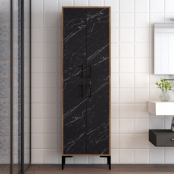 Mueble auxiliar Berlin A negro nogal Practica Hogar