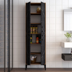 Mueble auxiliar Berlin A negro nogal Practica Hogar