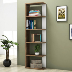 Librería Tower blanco nogal Practica Hogar