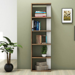 Librería Tower blanco nogal Practica Hogar