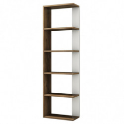 Librería Tower blanco nogal Practica Hogar