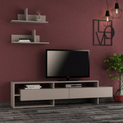 Mueble TV con estante Gara moca claro Practica Hogar